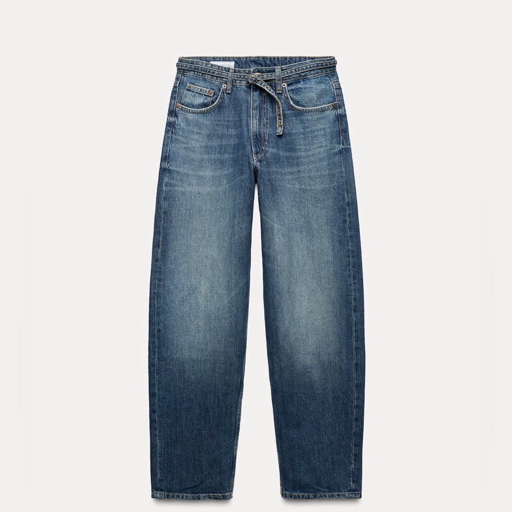 Zara jeans with skinny denim belt size 0 or 32